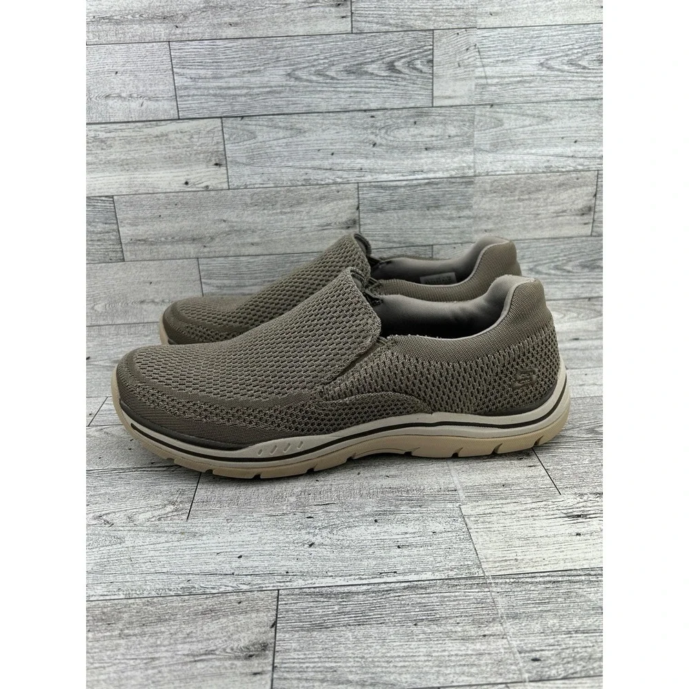 Skechers Relaxed Fit‎ 65086 Men Slip On Loafers Taupe Air Cooled Memory Foam 8.5
